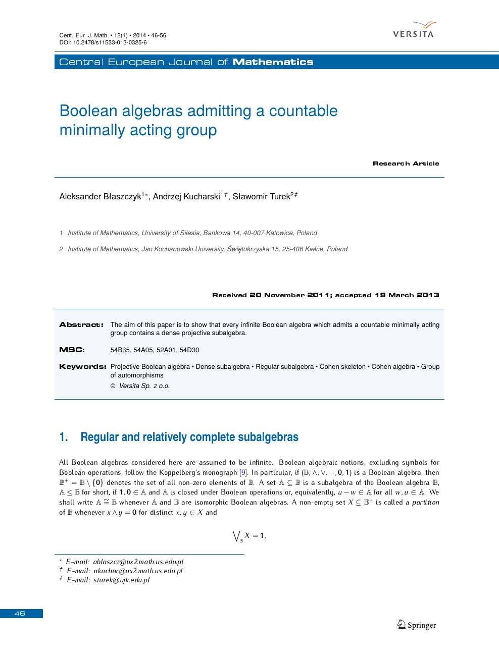 Boolean Algebras Admitting A Countable Minimally Acting Group Topic Of Research Paper In Mathematics Download Scholarly Article Pdf And Read For Free On Cyberleninka Open Science Hub