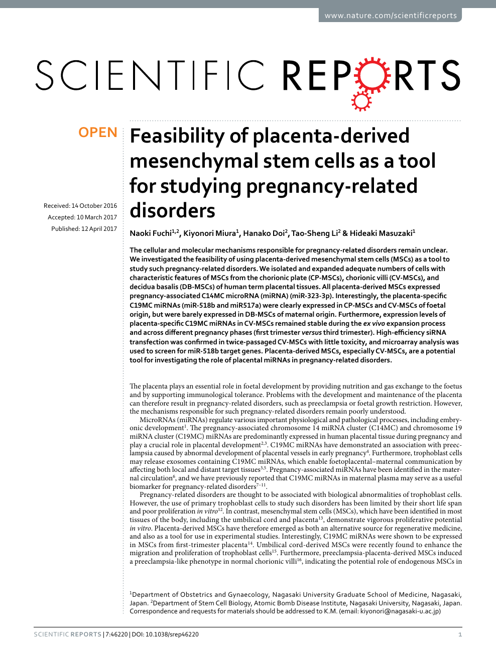 research paper on stem cells