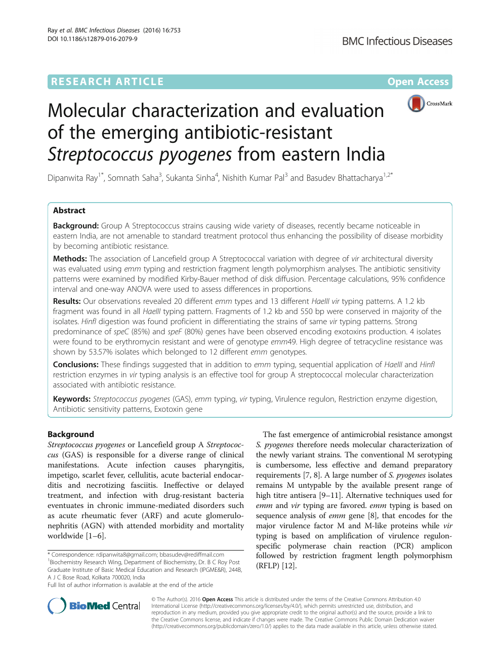Molecular Characterization And Evaluation Of The Emerging