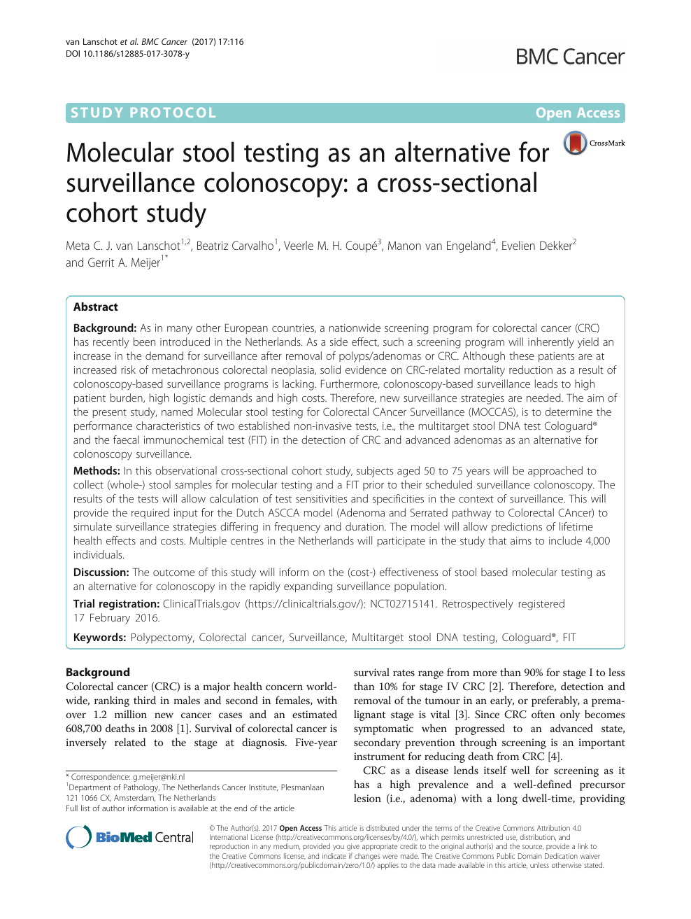 Molecular Stool Testing As An Alternative For Surveillance Colonoscopy A Cross Sectional Cohort Study Topic Of Research Paper In Clinical Medicine Download Scholarly Article Pdf And Read For Free On Cyberleninka Open