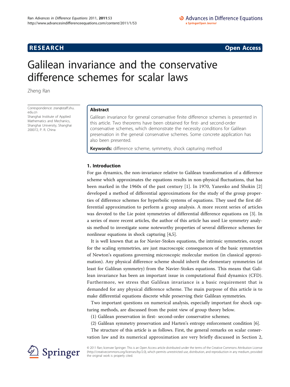 Galilean Invariance And The Conservative Difference Schemes For Scalar Laws Topic Of Research Paper In Mathematics Download Scholarly Article Pdf And Read For Free On Cyberleninka Open Science Hub