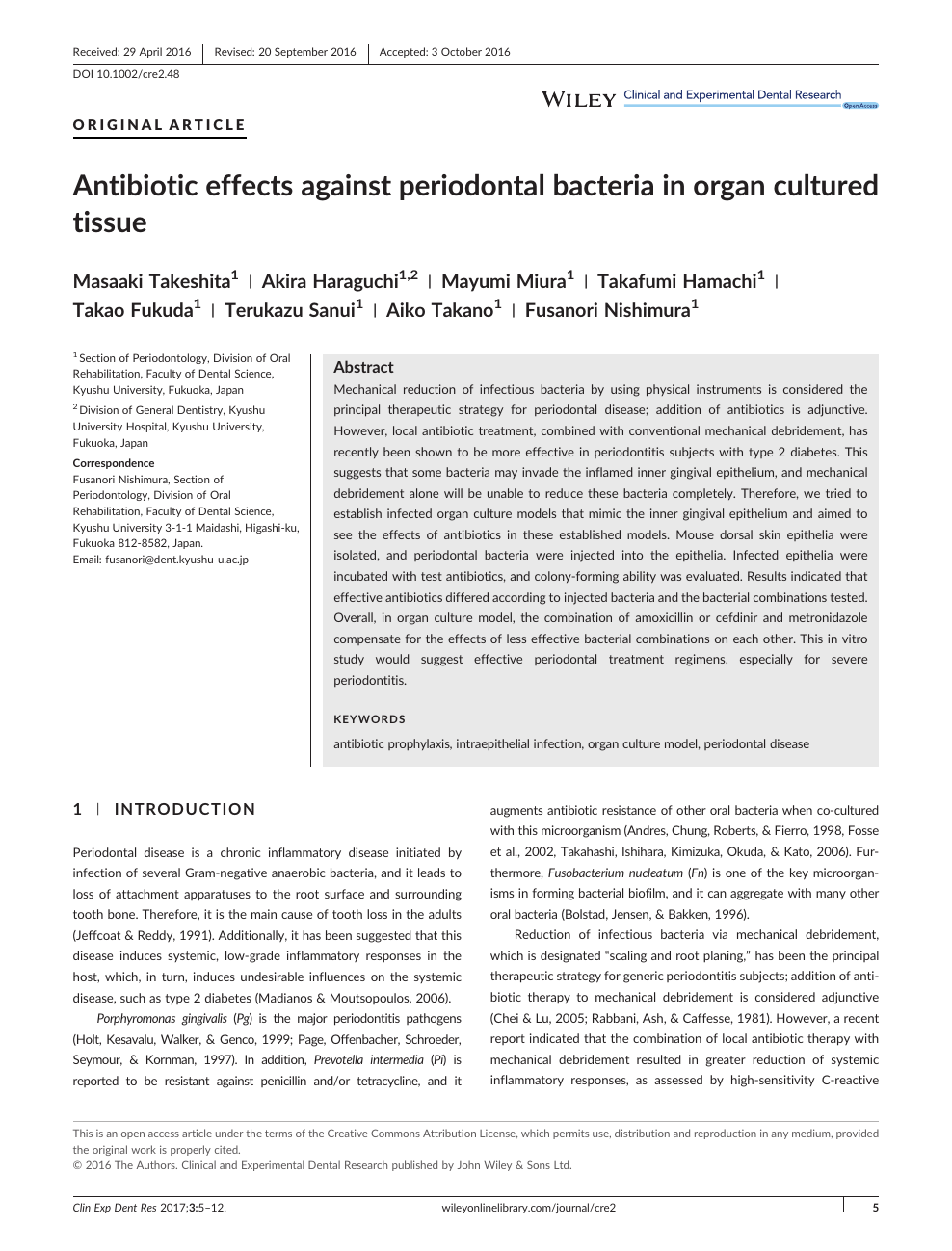 Antibiotic Effects Against Periodontal Bacteria In Organ Cultured Tissue Topic Of Research Paper In Clinical Medicine Download Scholarly Article Pdf And Read For Free On Cyberleninka Open Science Hub