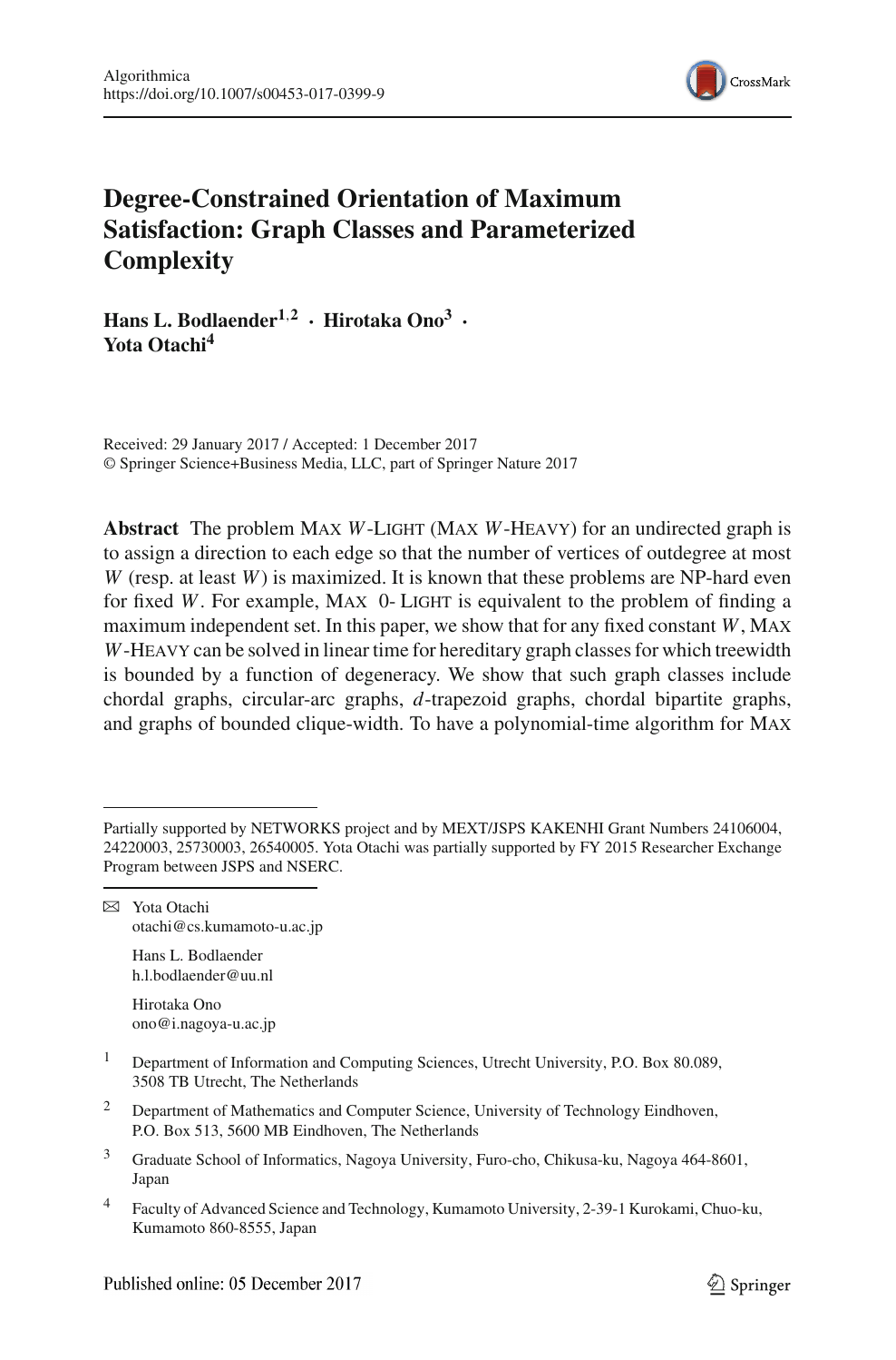 Degree Constrained Orientation Of Maximum Satisfaction Graph Classes And Parameterized Complexity Topic Of Research Paper In Computer And Information Sciences Download Scholarly Article Pdf And Read For Free On Cyberleninka Open Science