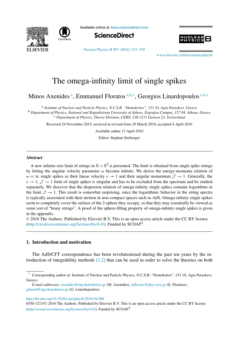The Omega Infinity Limit Of Single Spikes Topic Of Research Paper In Physical Sciences Download Scholarly Article Pdf And Read For Free On Cyberleninka Open Science Hub