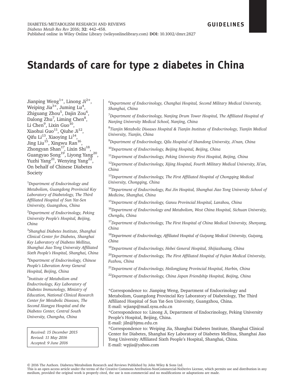 diabetes/metabolism research and reviews