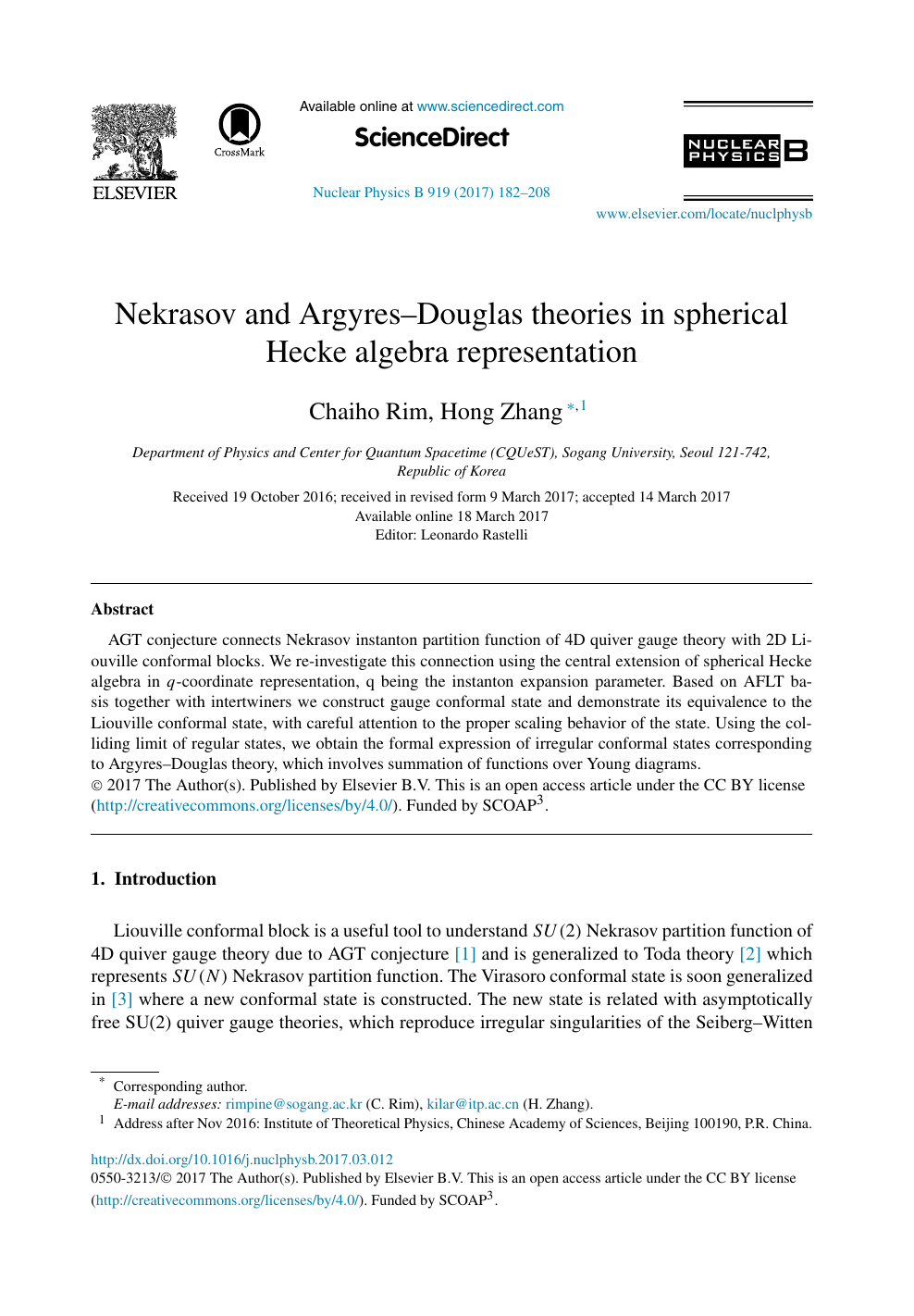Nekrasov And Argyres Douglas Theories In Spherical Hecke Algebra Representation Topic Of Research Paper In Physical Sciences Download Scholarly Article Pdf And Read For Free On Cyberleninka Open Science Hub