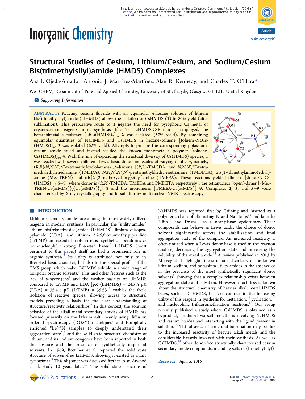 Structural Studies Of Cesium Lithium Cesium And Sodium Cesium Bis Trimethylsilyl Amide Hmds Complexes Topic Of Research Paper In Chemical Sciences Download Scholarly Article Pdf And Read For Free On Cyberleninka Open Science Hub