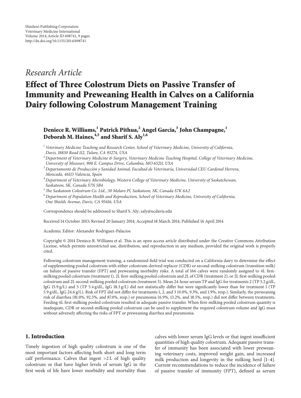 Effects of colostrum management on transfer of passive immunity