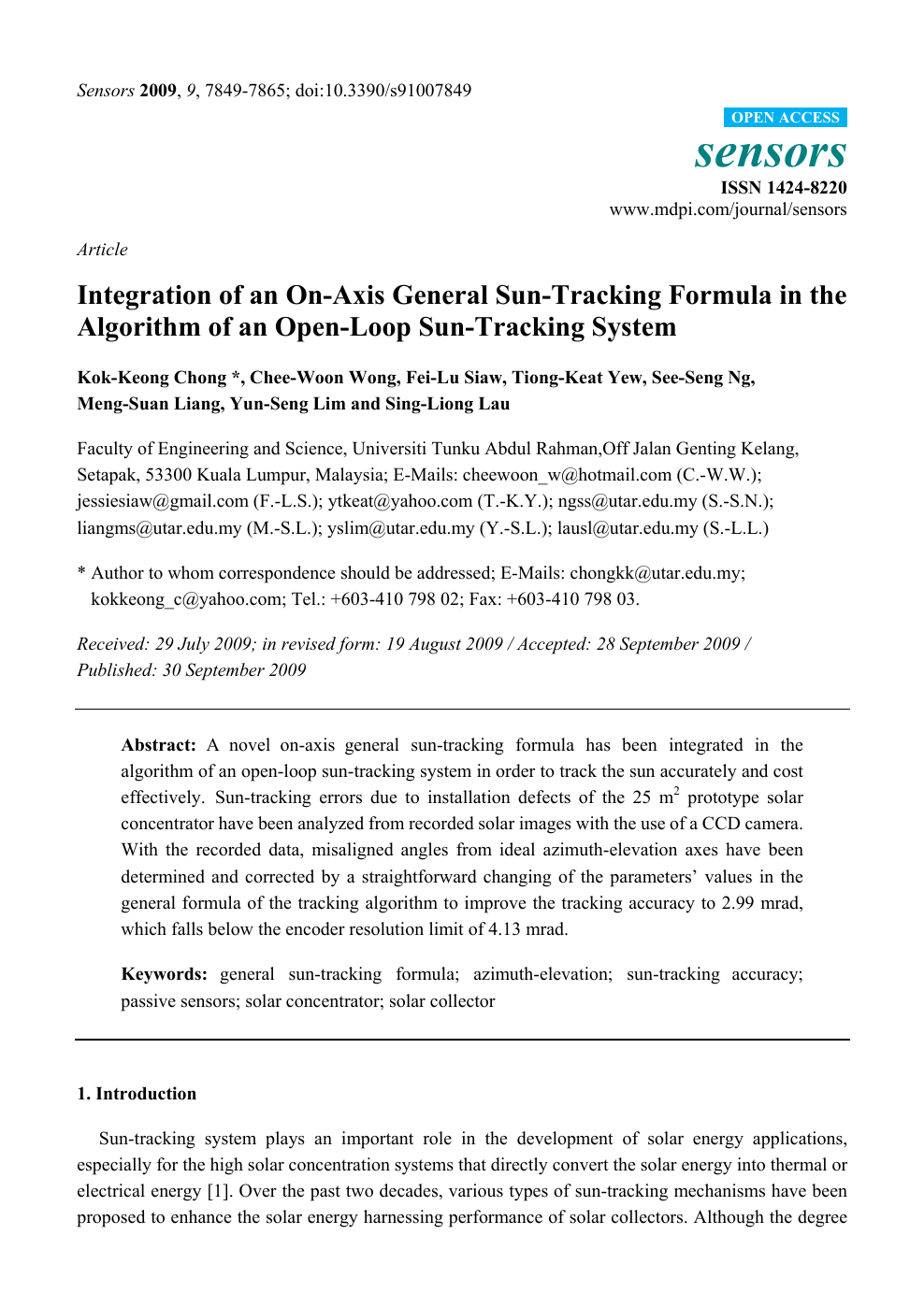 Integration Of An On Axis General Sun Tracking Formula In The Algorithm Of An Open Loop Sun Tracking System Topic Of Research Paper In Electrical Engineering Electronic Engineering Information Engineering Download Scholarly Article Pdf And
