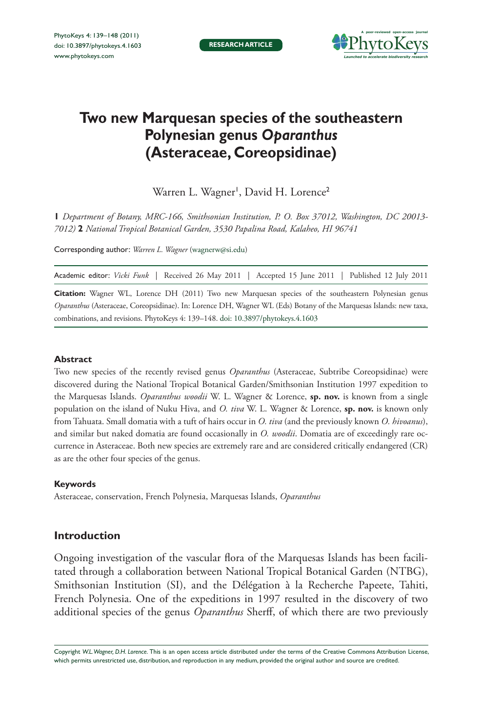 Two New Marquesan Species Of The Southeastern Polynesian Genus Oparanthus Asteraceae Coreopsidinae Topic Of Research Paper In Biological Sciences Download Scholarly Article Pdf And Read For Free On Cyberleninka Open Science