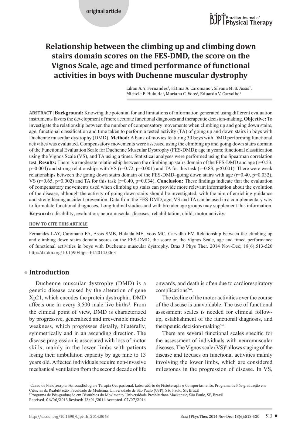 PDF) Elaboration and reliability of functional evaluation on going up and  downstairs scale for Duchenne Muscular Dystrophy