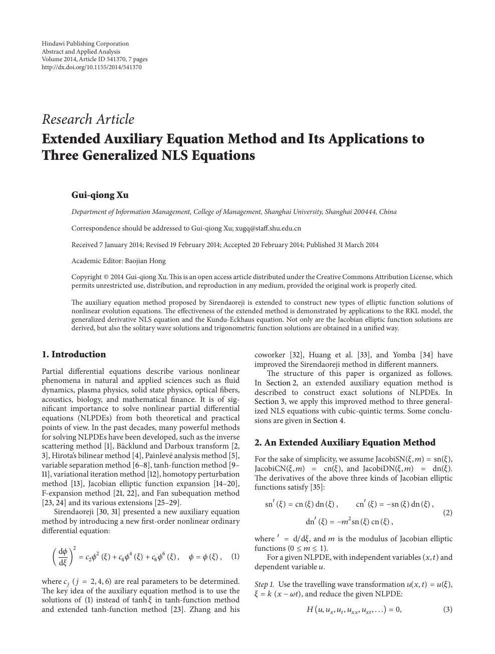Extended Auxiliary Equation Method And Its Applications To Three Generalized Nls Equations Topic Of Research Paper In Mathematics Download Scholarly Article Pdf And Read For Free On Cyberleninka Open Science Hub