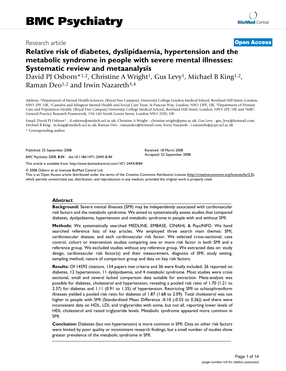 free hypertension research paper