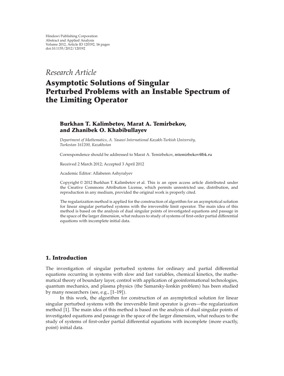 Asymptotic Solutions Of Singular Perturbed Problems With An Instable Spectrum Of The Limiting Operator Topic Of Research Paper In Mathematics Download Scholarly Article Pdf And Read For Free On Cyberleninka Open