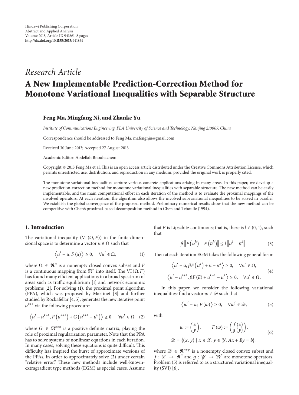 A New Implementable Prediction Correction Method For Monotone Variational Inequalities With Separable Structure Topic Of Research Paper In Mathematics Download Scholarly Article Pdf And Read For Free On Cyberleninka Open Science Hub