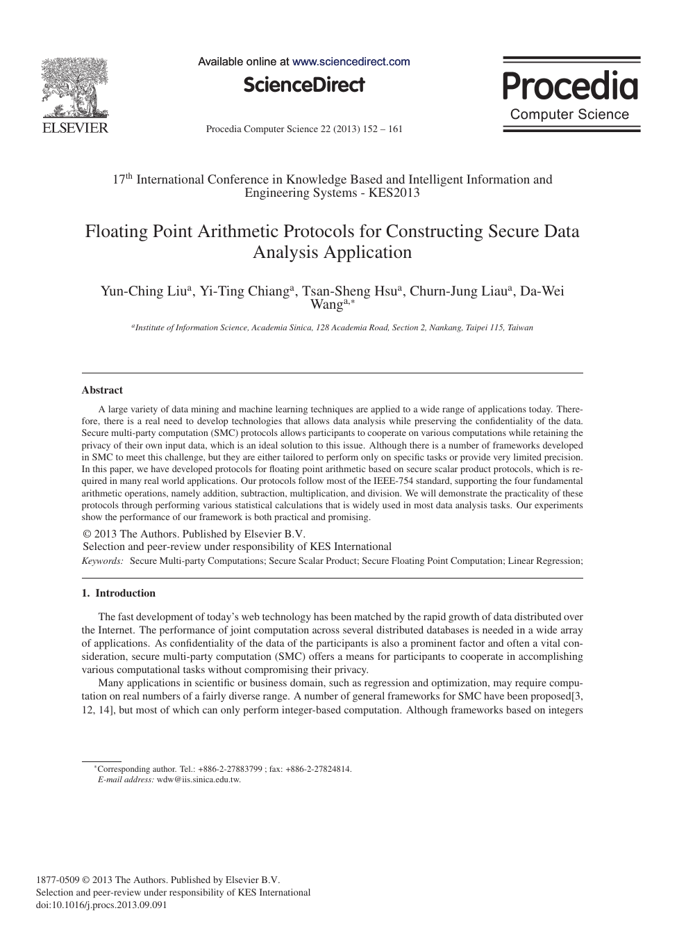 Floating Point Arithmetic Protocols For Constructing Secure Data Analysis Application Topic Of Research Paper In Computer And Information Sciences Download Scholarly Article Pdf And Read For Free On Cyberleninka Open Science