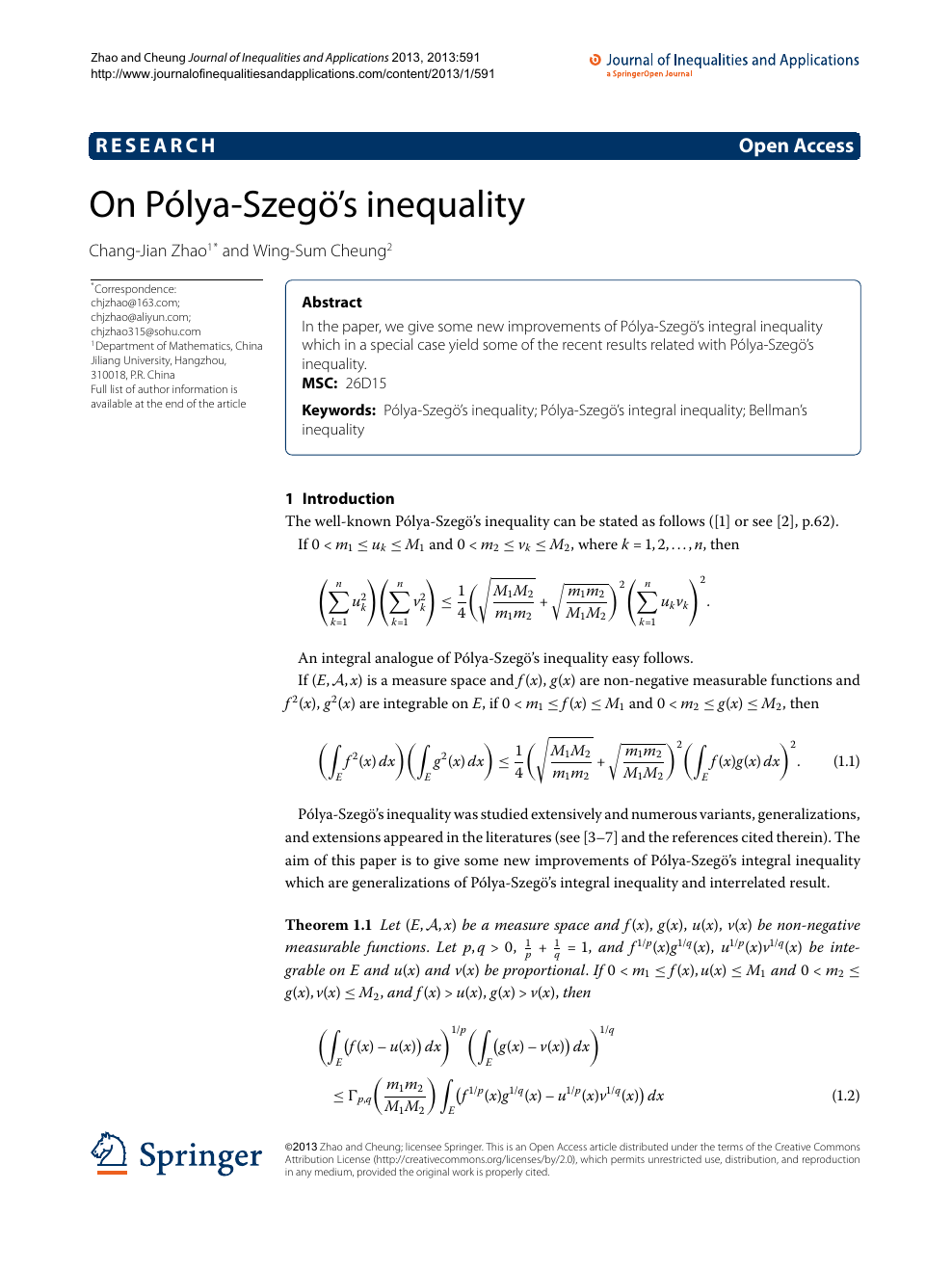 On Polya Szego S Inequality Topic Of Research Paper In Mathematics Download Scholarly Article Pdf And Read For Free On Cyberleninka Open Science Hub