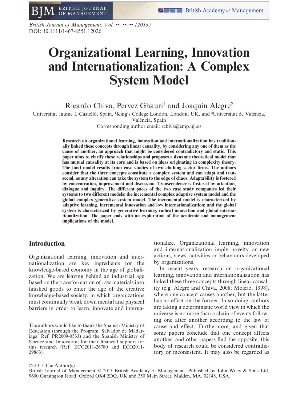 twenty in the middle of nowhere food Organizational Learning, Innovation and Internationalization: A Complex  System Model – topic of research paper in Economics and business. Download  scholarly article PDF and read for free on CyberLeninka open science hub.