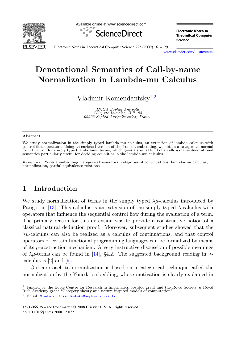 Denotational Semantics Of Call By Name Normalization In Lambda Mu Calculus Topic Of Research Paper In Computer And Information Sciences Download Scholarly Article Pdf And Read For Free On Cyberleninka Open Science Hub