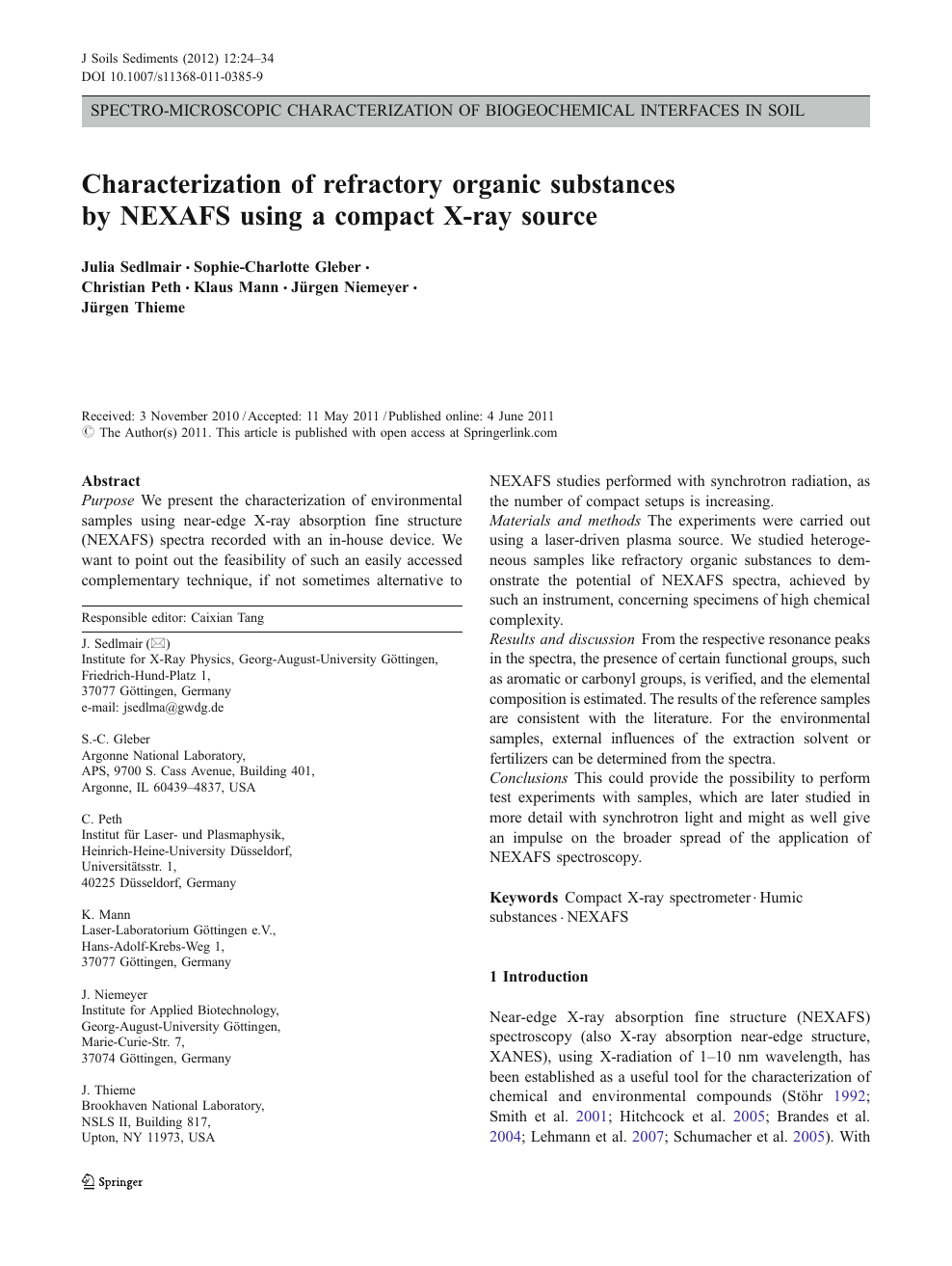 Characterization Of Refractory Organic Substances By Nexafs Using A Compact X Ray Source Topic Of Research Paper In Chemical Sciences Download Scholarly Article Pdf And Read For Free On Cyberleninka Open Science