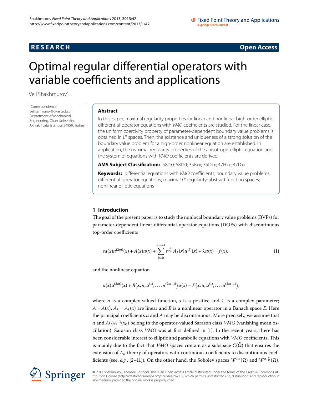 Optimal Regular Differential Operators With Variable Coefficients And Applications Topic Of Research Paper In Mathematics Download Scholarly Article Pdf And Read For Free On Cyberleninka Open Science Hub