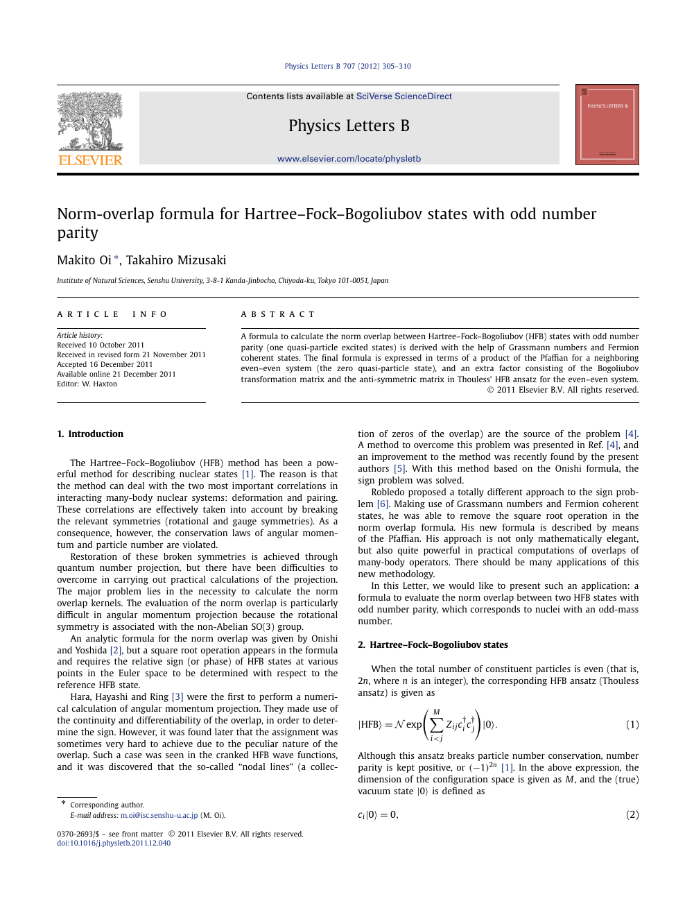 Norm Overlap Formula For Hartree Fock Bogoliubov States With Odd Number Parity Topic Of Research Paper In Physical Sciences Download Scholarly Article Pdf And Read For Free On Cyberleninka Open Science Hub