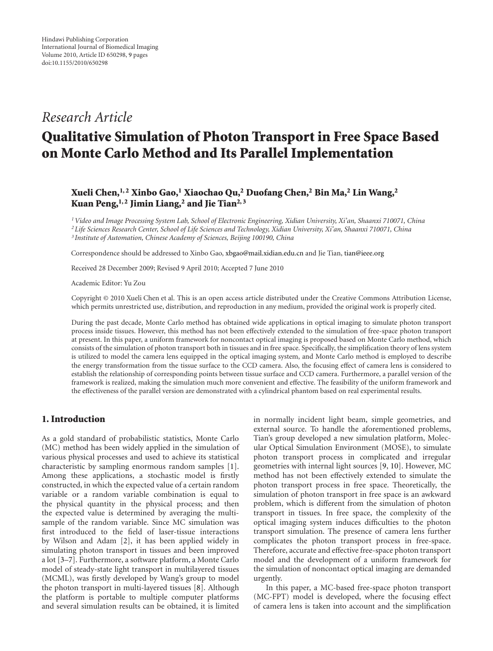 Qualitative Simulation Of Photon Transport In Free Space - 