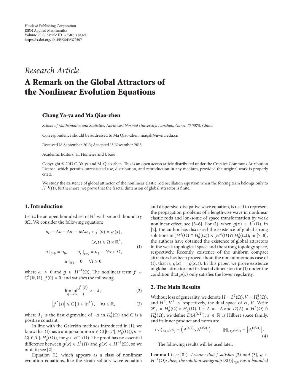 A Remark On The Global Attractors Of The Nonlinear Evolution Equations Topic Of Research Paper In Mathematics Download Scholarly Article Pdf And Read For Free On Cyberleninka Open Science Hub