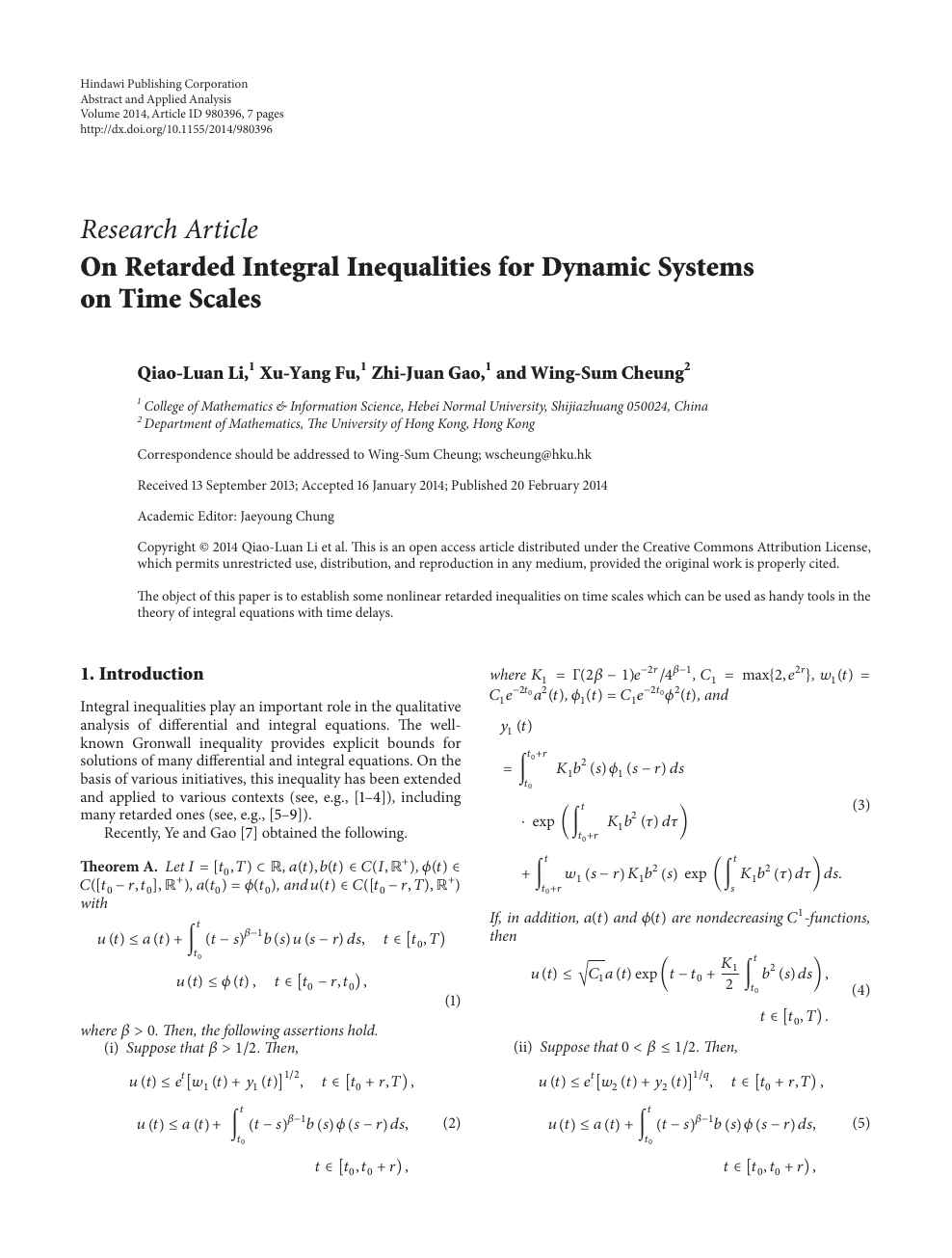 On Retarded Integral Inequalities For Dynamic Systems On Time Scales Topic Of Research Paper In Mathematics Download Scholarly Article Pdf And Read For Free On Cyberleninka Open Science Hub