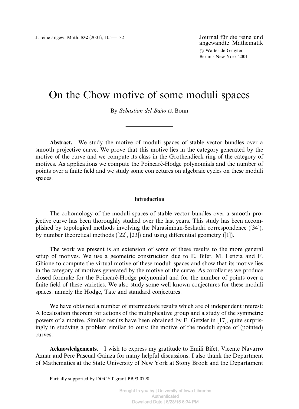 On The Chow Motive Of Some Moduli Spaces Topic Of Research Paper In Mathematics Download Scholarly Article Pdf And Read For Free On Cyberleninka Open Science Hub