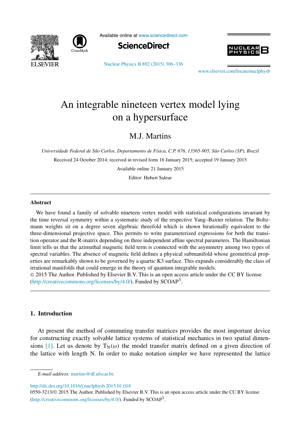 An Integrable Nineteen Vertex Model Lying On A Hypersurface Topic Of Research Paper In Physical Sciences Download Scholarly Article Pdf And Read For Free On Cyberleninka Open Science Hub