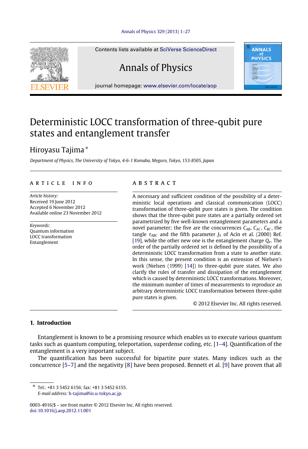 Deterministic Locc Transformation Of Three Qubit Pure States And Entanglement Transfer Topic Of Research Paper In Physical Sciences Download Scholarly Article Pdf And Read For Free On Cyberleninka Open Science Hub