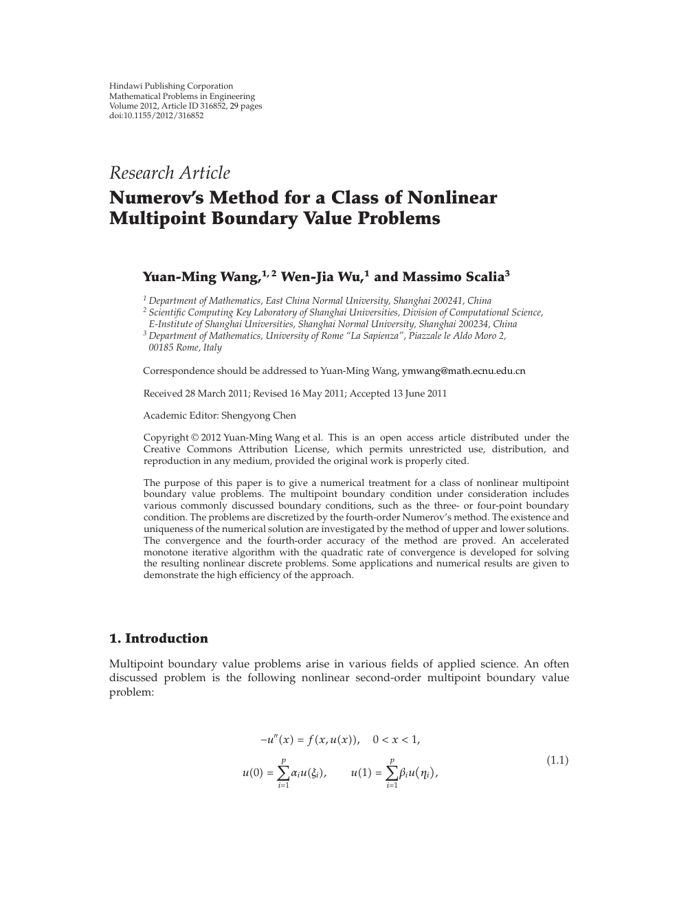 Numerov S Method For A Class Of Nonlinear Multipoint Boundary Value Problems Topic Of Research Paper In Mathematics Download Scholarly Article Pdf And Read For Free On Cyberleninka Open Science Hub