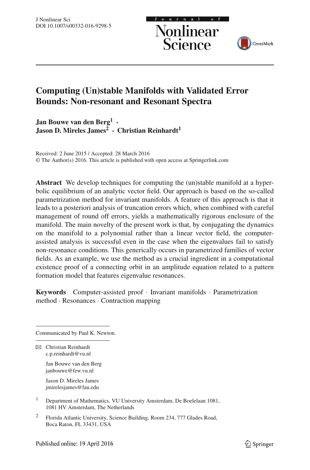 Computing Un Stable Manifolds With Validated Error Bounds Non Resonant And Resonant Spectra Topic Of Research Paper In Physical Sciences Download Scholarly Article Pdf And Read For Free On Cyberleninka Open Science Hub