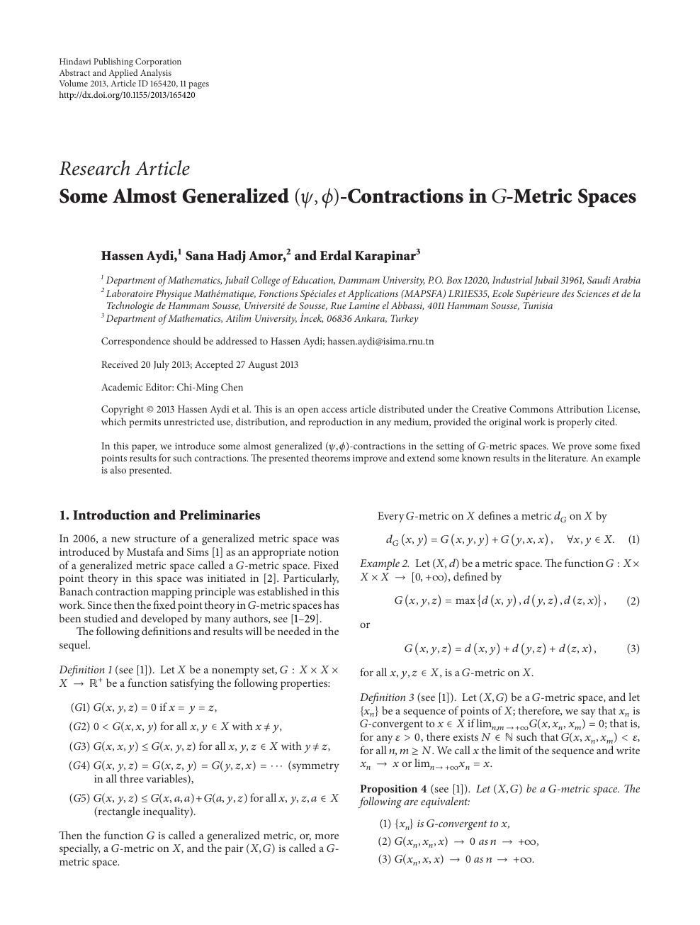Some Almost Generalized Contractions In Metric Spaces Topic Of Research Paper In Mathematics Download Scholarly Article Pdf And Read For Free On Cyberleninka Open Science Hub