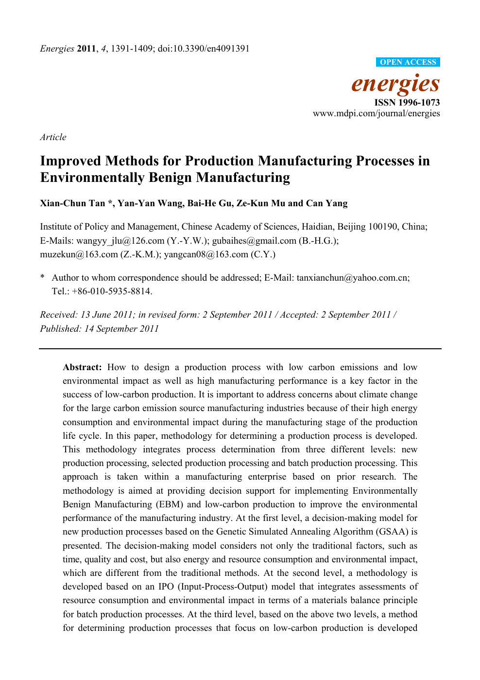 Improved Methods For Production Manufacturing Processes In Environmentally Benign Manufacturing Topic Of Research Paper In Mechanical Engineering Download Scholarly Article Pdf And Read For Free On Cyberleninka Open Science Hub