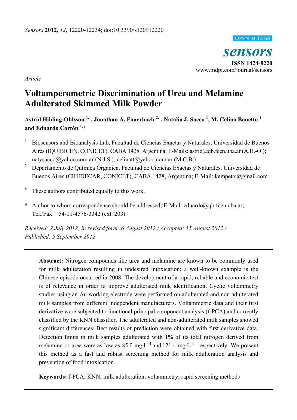 Voltamperometric Discrimination Of Urea And Melamine Adulterated Skimmed Milk Powder Topic Of Research Paper In Chemical Sciences Download Scholarly Article Pdf And Read For Free On Cyberleninka Open Science Hub