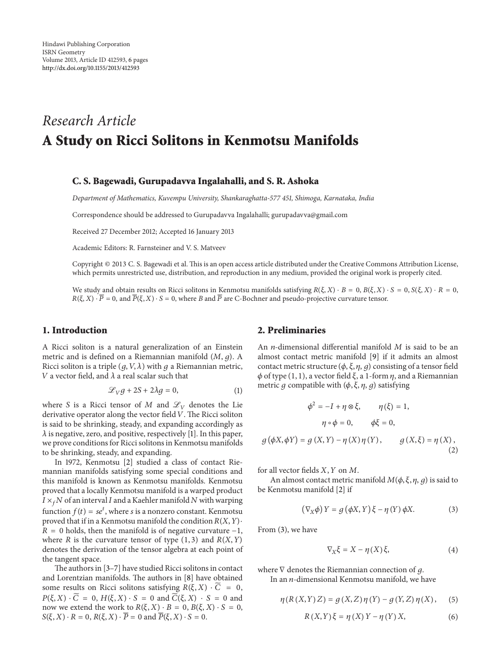 A Study On Ricci Solitons In Kenmotsu Manifolds Topic Of Research Paper In Mathematics Download Scholarly Article Pdf And Read For Free On Cyberleninka Open Science Hub