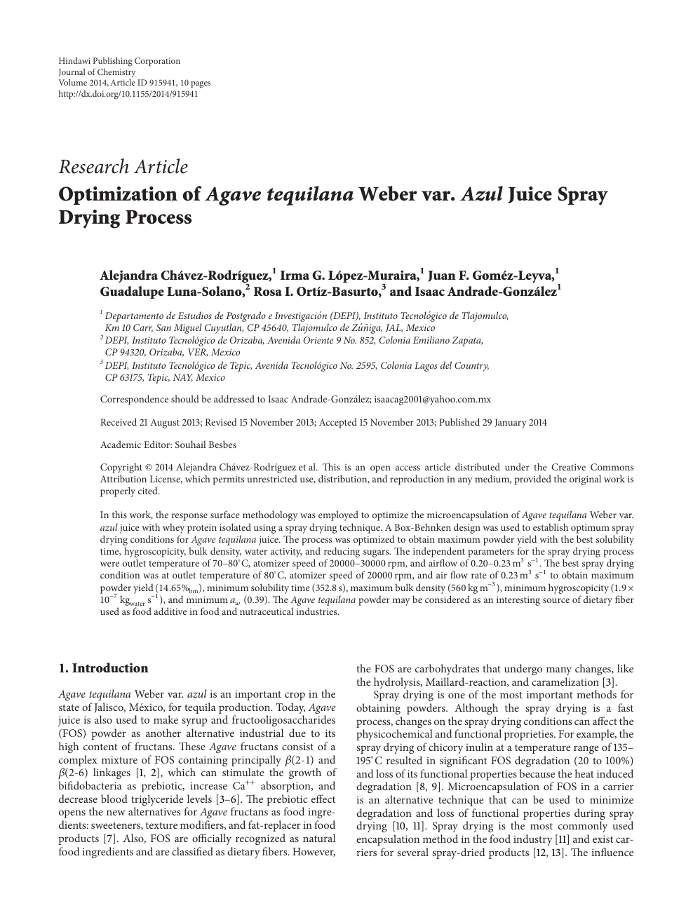 PDF) The Effects of Agave fourcroydes Powder as a Dietary