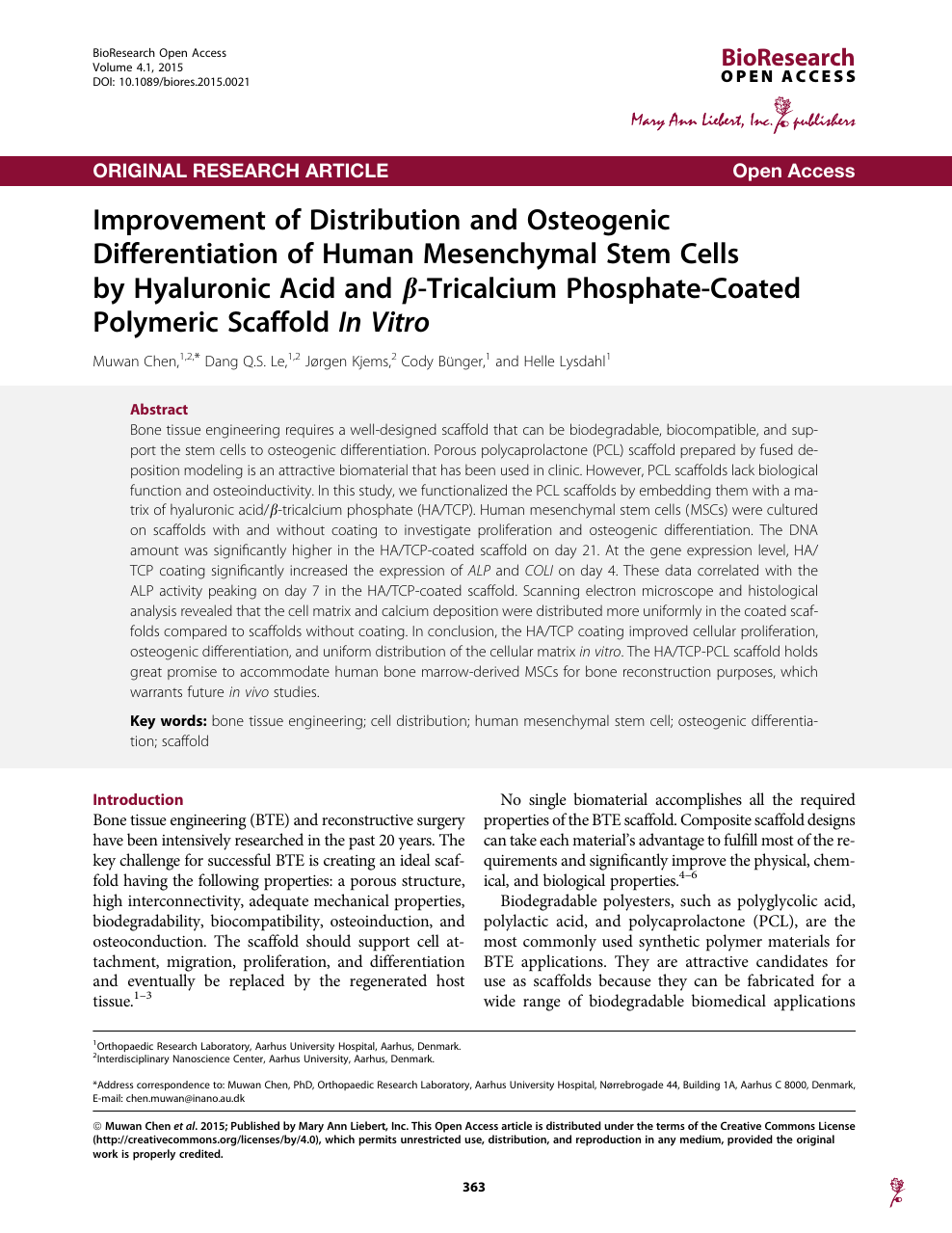 PDF) Use of chitosan and β-tricalcium phosphate, alone and in