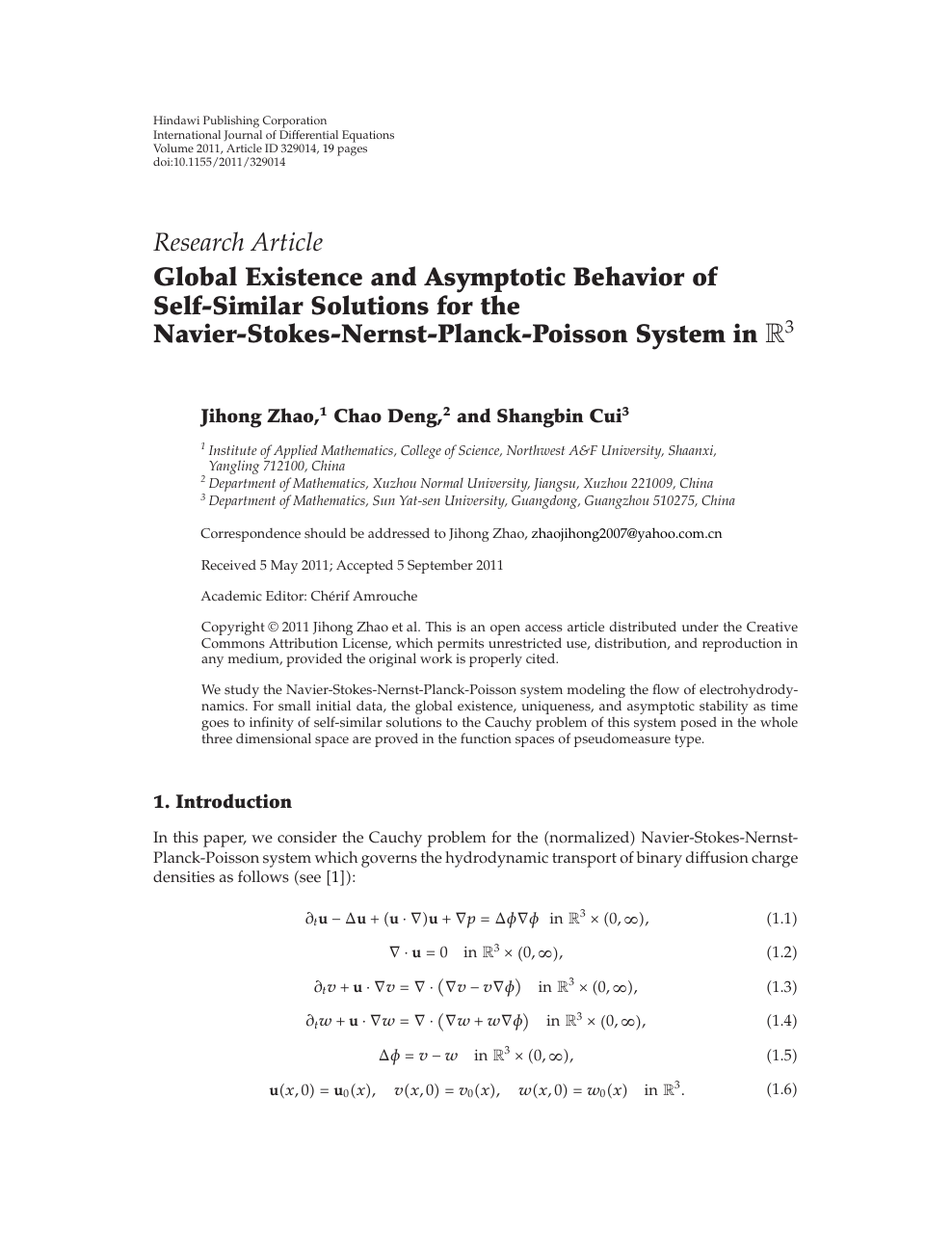 Global Existence And Asymptotic Behavior Of Self Similar Solutions For The Navier Stokes Nernst Planck Poisson System In ℝ3 Topic Of Research Paper In Mathematics Download Scholarly Article Pdf And Read For Free On Cyberleninka Open