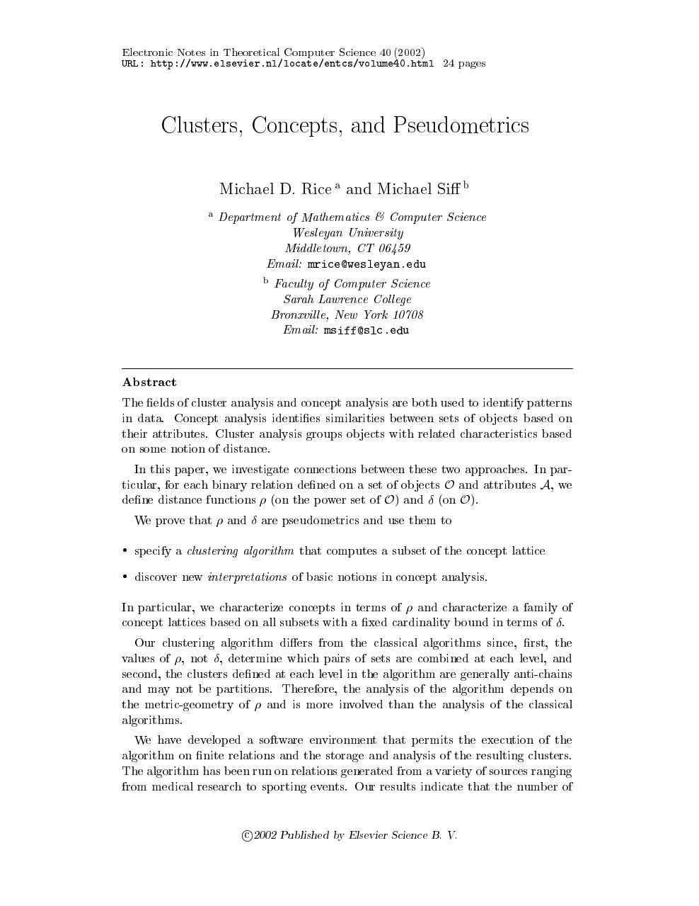 Clusters Concepts And Pseudometrics Topic Of Research Paper In Computer And Information Sciences Download Scholarly Article Pdf And Read For Free On Cyberleninka Open Science Hub