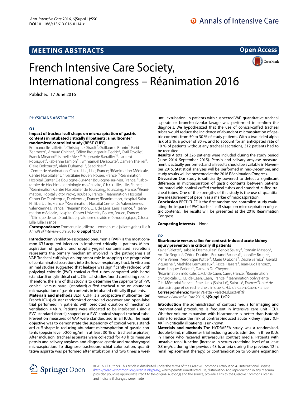 French Intensive Care Society International Congress