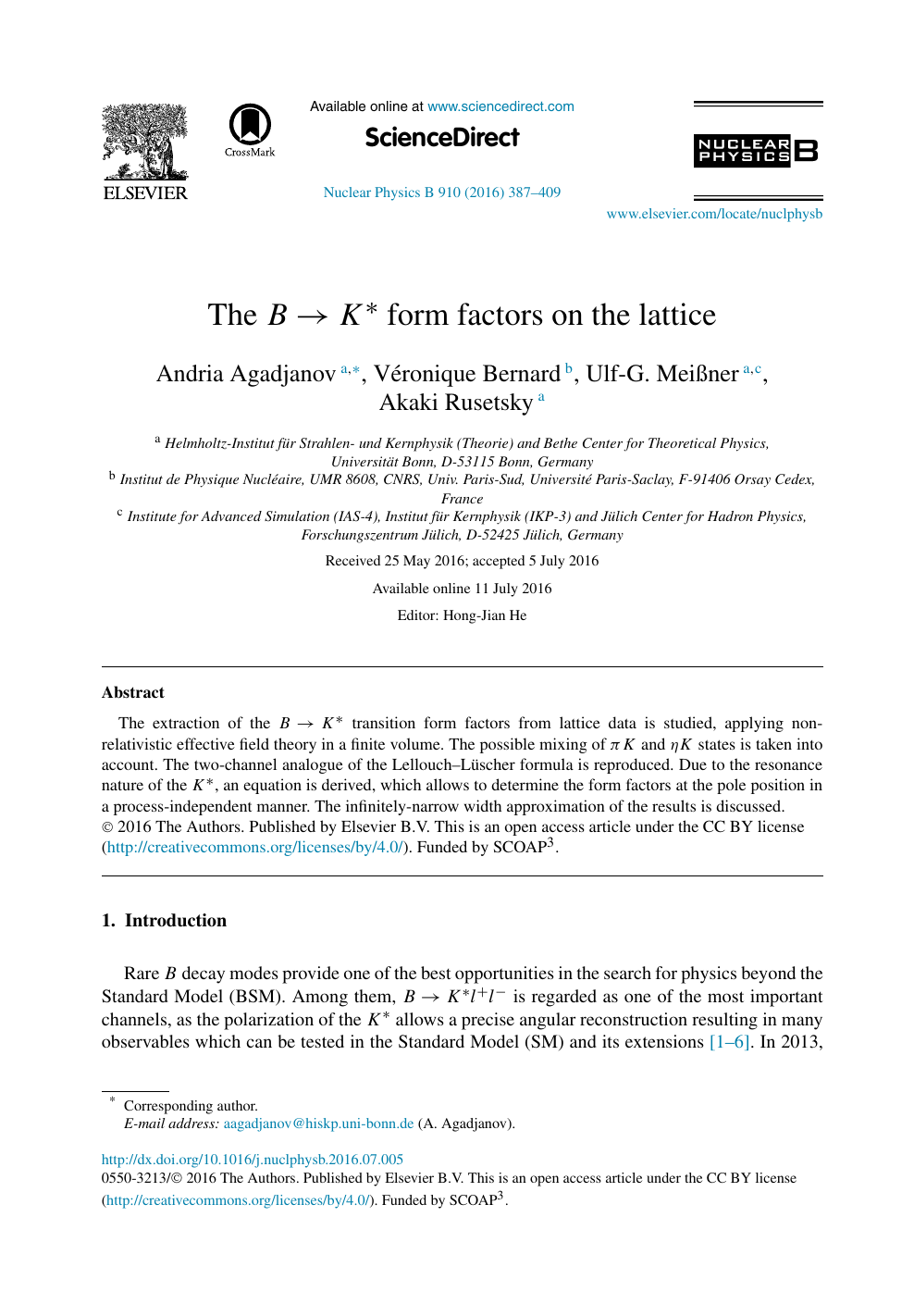 The B K Form Factors On The Lattice Topic Of Research Paper In Physical Sciences Download Scholarly Article Pdf And Read For Free On Cyberleninka Open Science Hub