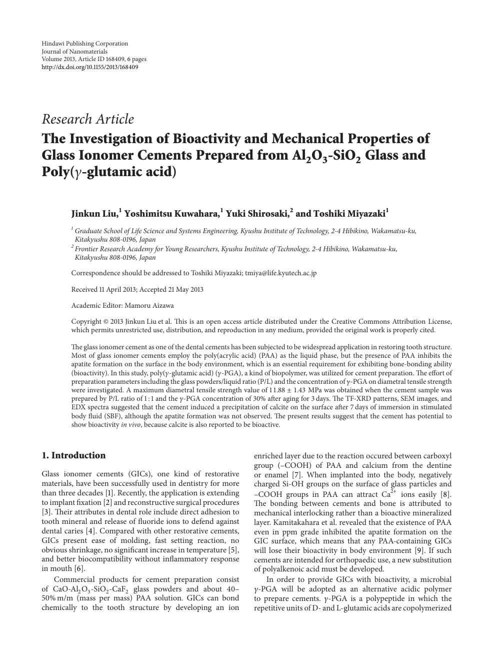 properties of glass ionomer cement