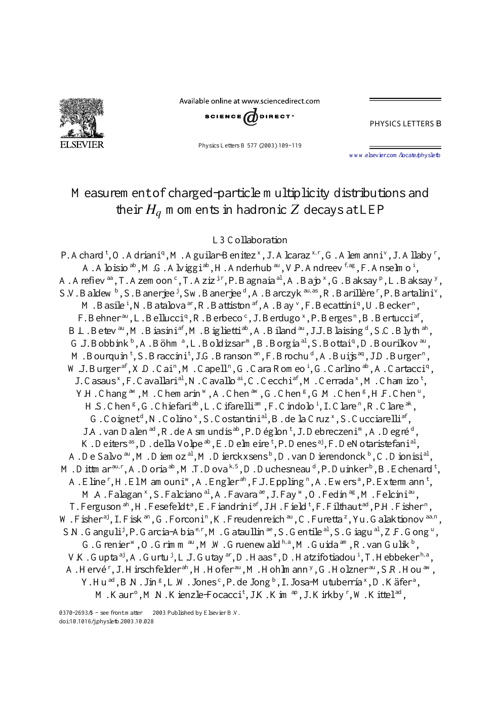Measurement Of Charged Particle Multiplicity Distributions And Their Hq Moments In Hadronic Z Decays At Lep Topic Of Research Paper In Physical Sciences Download Scholarly Article Pdf And Read For Free On