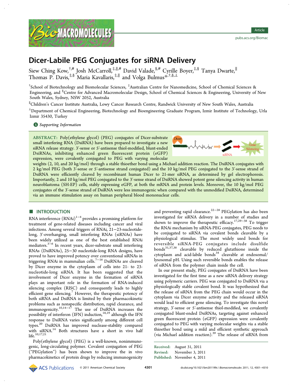 Dicer Labile Peg Conjugates For Sirna Delivery Topic Of Research Paper In Chemical Sciences Download Scholarly Article Pdf And Read For Free On Cyberleninka Open Science Hub