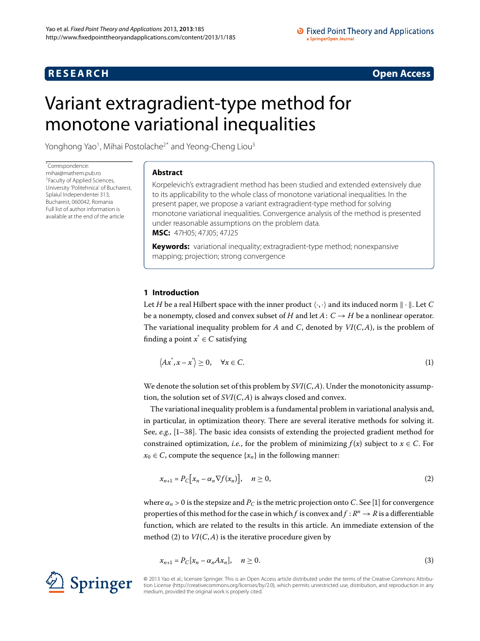 Variant Extragradient Type Method For Monotone Variational Inequalities Topic Of Research Paper In Mathematics Download Scholarly Article Pdf And Read For Free On Cyberleninka Open Science Hub